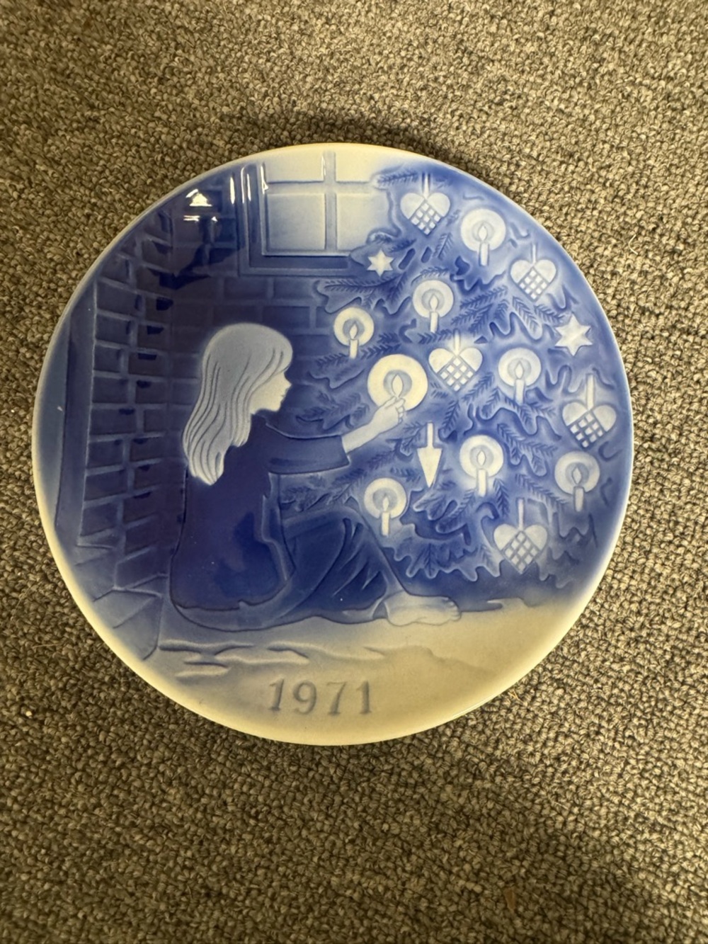 Desiree Denmark Blue and White 1971 Holiday Decorative Wall Plate